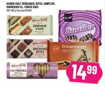 Løvbjerg KAREN VOLF SMÅKAGER, BITES, SNØFLER, HAVREKIKS EL. CHOCO KIKS tilbud