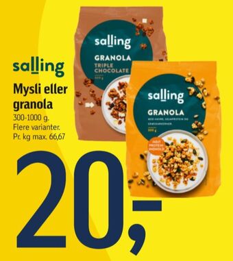 Føtex Salling granola tilbud