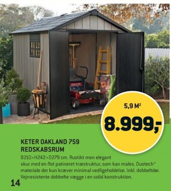XL-BYG Keter redskabsrum tilbud