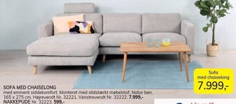 Daells Bolighus Sofa med chaiselong tilbud