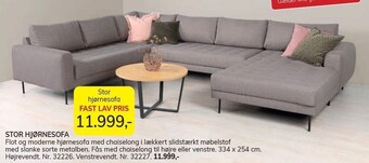 Daells Bolighus Stor hjørnesofa tilbud