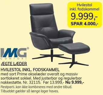 Daells Bolighus Hvilestol inkl. fodskammel tilbud