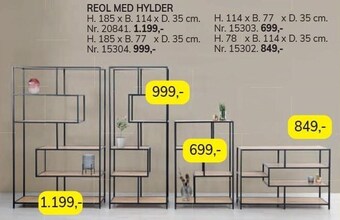 Daells Bolighus Reol med hylder tilbud