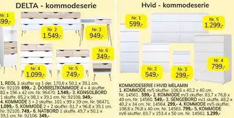Daells Bolighus Delta - kommodeserie eller hvid - kommodeserie tilbud
