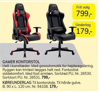 Daells Bolighus Gamer kontorstol tilbud