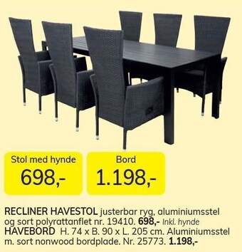 Daells Bolighus Recliner havestol tilbud
