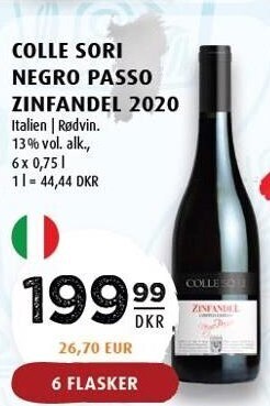 Scandinavian Park Colle sori negro passo zinfandel 2020 tilbud