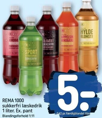 REMA 1000 Rema 1000 sukkerfri læskedrik tilbud