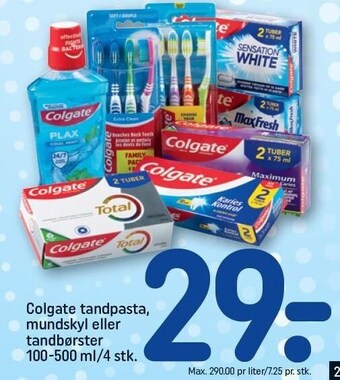 REMA 1000 Colgate tandpasta, mundskyl eller tandbørster tilbud