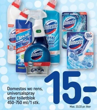 REMA 1000 Domestos wc rens, universalspray eller toiletblok tilbud