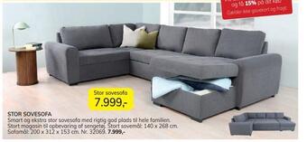 Daells Bolighus Stor sovesofa tilbud