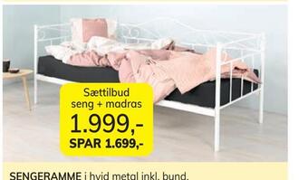 Daells Bolighus Sættilbud seng + madras tilbud
