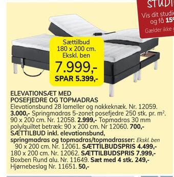 Daells Bolighus Sættilbud inkl. elevationsbund, springmadras og topmadras/topmadrasser tilbud