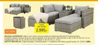 Daells Bolighus Malaga loungesæt tilbud