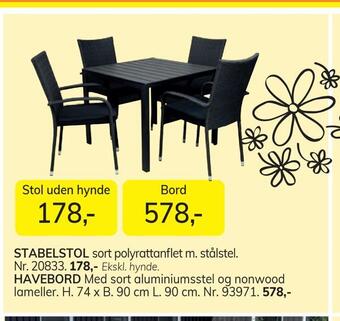 Daells Bolighus Havebord tilbud