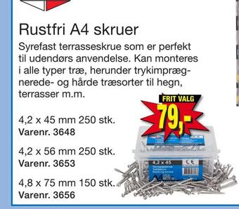 Harald Nyborg Rustfri a4 skruer tilbud
