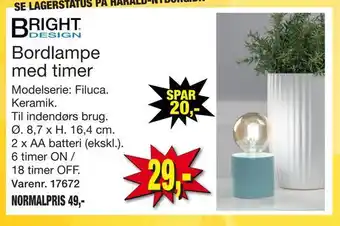 Harald Nyborg Bordlampe med timer tilbud