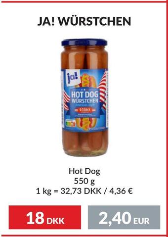 Nielsen's Discount Ja! würstchen tilbud