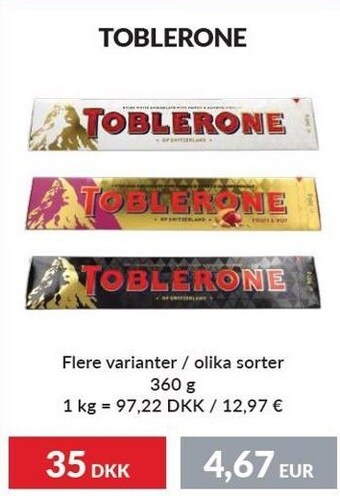 Nielsen's Discount Toblerone tilbud