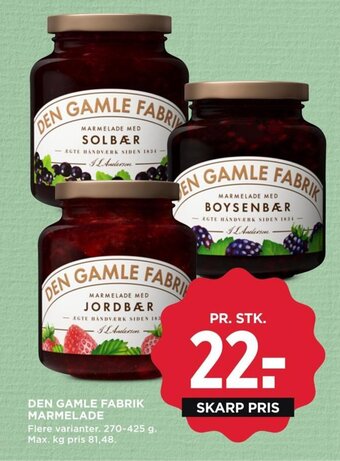 MENY DEN GAMLE FABRIK MARMELADE tilbud