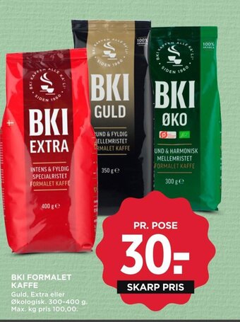 MENY BKI FORMALET KAFFE tilbud