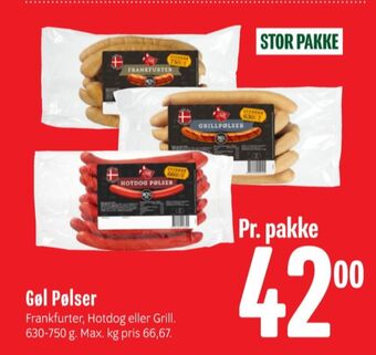 Gøl hotdogpølser