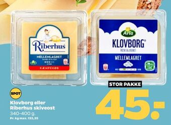 Netto Klovborg skiveost danbo mellemlagret 45+ tilbud