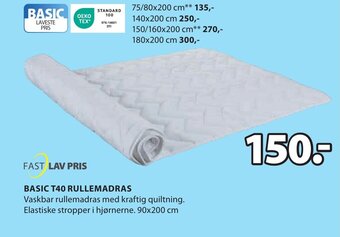 JYSK BASIC T40 RULLEMADRAS tilbud