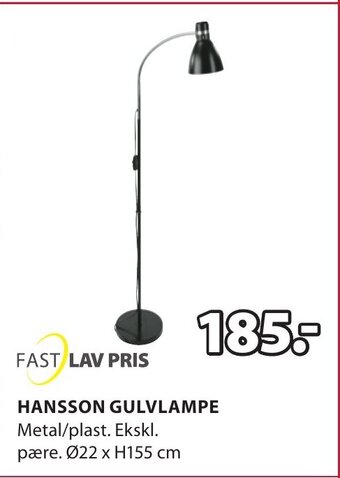 JYSK HANSSON GULVLAMPE tilbud