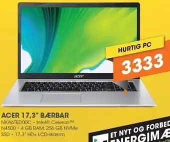 Expert Acer 17,3" Bærbar NXA6TEDOOC tilbud