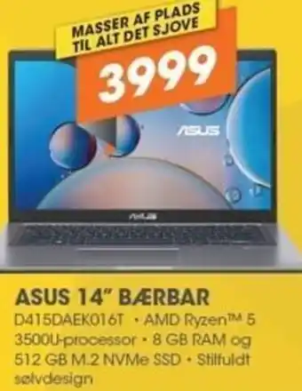 Expert Asus 14" Bærbar D415DAEK016T tilbud