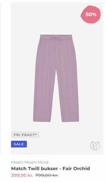 Moshi Moshi Mind Match Twill bukser - Fair Orchid