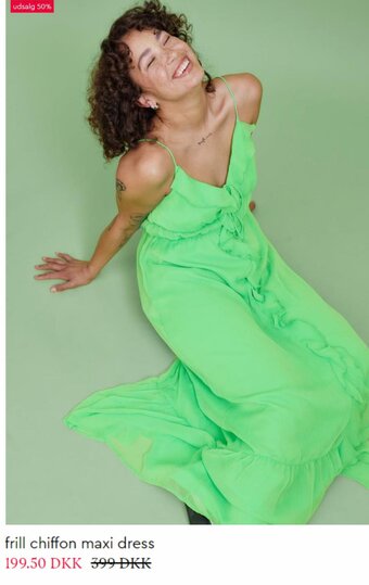 frill chiffon maxi dress