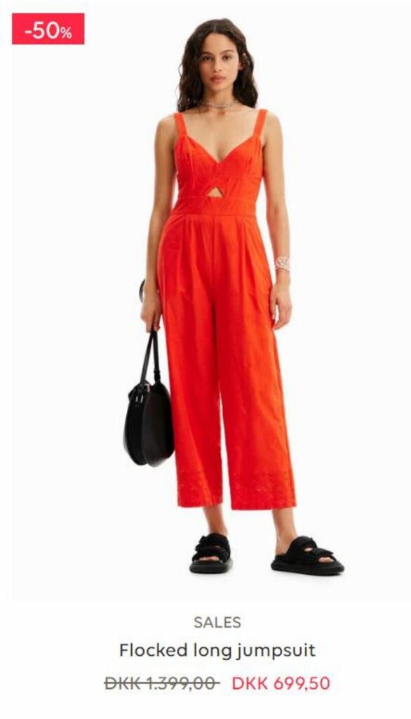 SALES Flocked long jumpsuit tilbud hos Desigual