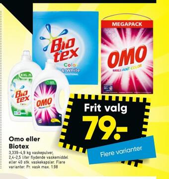 Bilka Biotex vaskepulver tilbud