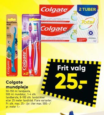 Bilka Colgate tandpasta tilbud
