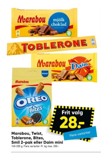 Bilka Marabou chokoladeplade mjölk choklad tilbud