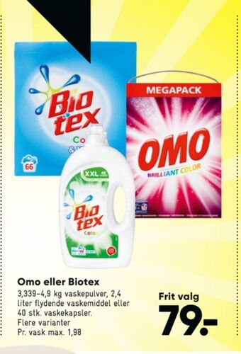 Bilka Omo vaskepulver tilbud