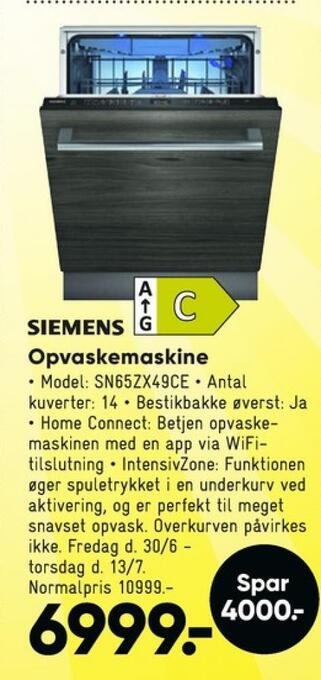 Siemens opvaskemaskine