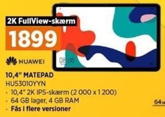 Power Huawei 10,4"Matepad HU53010YYN tilbud