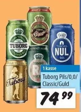 zur Krone Tuborg pils/0,0/classic/guld 1 kasse tilbud