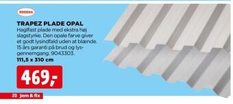 jem & fix Trapez plade opal tilbud