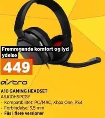 Power Astro A10 Gaming Headset ASA1OHSPCGY tilbud