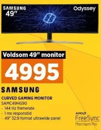 Power Samsung Curved Gaming Monitor SAMC49HG90 tilbud
