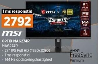 Power MSI Optix MAG274R tilbud
