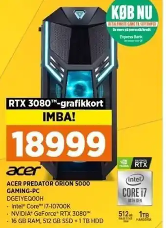 Power Acer Predator Orion 5000 Gaming-Pc DGE1YEQ00H tilbud