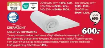 JYSK DREAMZONE GOLD T25 TOPMADRAS tilbud