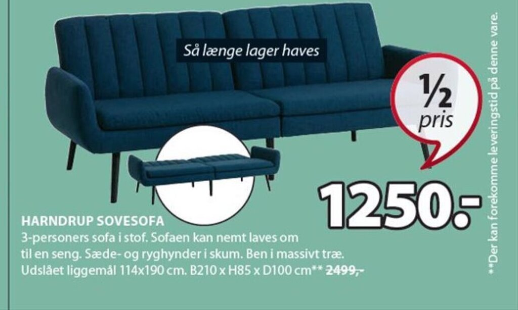 HARNDRUP SOVESOFA tilbud hos JYSK