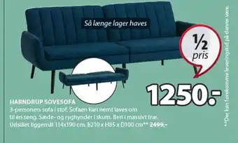 JYSK HARNDRUP SOVESOFA tilbud