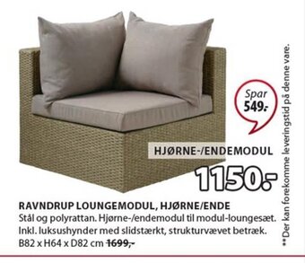 JYSK RAVNDRUP LOUNGEMODUL, HJØRNE/ENDE tilbud